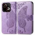For ZTE Blade A35e 4G Butterfly Love Flower Embossed Leather Phone Case(Lavender) - 2