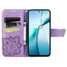 For ZTE Blade A35e 4G Butterfly Love Flower Embossed Leather Phone Case(Lavender) - 3