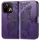 For ZTE Blade A35e 4G Butterfly Love Flower Embossed Leather Phone Case(Purple) - 2