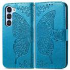 For ZTE Nubia S 5G Butterfly Love Flower Embossed Leather Phone Case(Blue) - 2