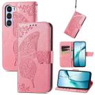 For ZTE Nubia S 5G Butterfly Love Flower Embossed Leather Phone Case(Pink) - 1