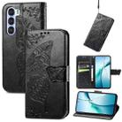 For ZTE Nubia S 5G Butterfly Love Flower Embossed Leather Phone Case(Black) - 1