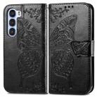For ZTE Nubia S 5G Butterfly Love Flower Embossed Leather Phone Case(Black) - 2