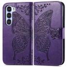 For ZTE Nubia S 5G Butterfly Love Flower Embossed Leather Phone Case(Purple) - 2