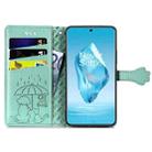 For OnePlus Ace 3 Pro Cat and Dog Embossed Leather Phone Case(Green) - 3