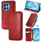 For OnePlus Ace 3 Pro Cubic Grid Pressed Magnetic Leather Phone Case(Red) - 1