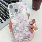 For iPhone 15 Plating Texture Butterfly Wristband TPU Phone Case with Glitter Lens Film(Pink Butterflies HU5) - 1