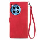 For OnePlus Ace 3 Pro Embossed Flower Zipper Leather Phone Case(Red) - 3