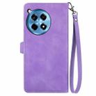 For OnePlus Ace 3 Pro Embossed Flower Zipper Leather Phone Case(Purple) - 3