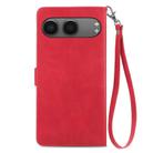 For OnePlus Nord 4 Embossed Flower Zipper Leather Phone Case(Red) - 3