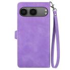 For OnePlus Nord 4 Embossed Flower Zipper Leather Phone Case(Purple) - 3