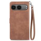 For OnePlus Nord 4 Embossed Flower Zipper Leather Phone Case(Brown) - 3