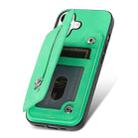 For iPhone 16 Plus Retro MagSafe Zipper Wallet Card Bag Back Phone Case(Green) - 3