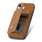 For iPhone 16 Plus Retro MagSafe Zipper Wallet Card Bag Back Phone Case(Brown) - 3