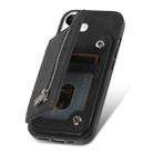 For iPhone 16 Retro MagSafe Zipper Wallet Card Bag Back Phone Case(Black) - 3