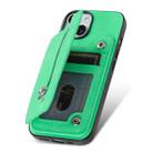 For iPhone 15 Plus Retro MagSafe Zipper Wallet Card Bag Back Phone Case(Green) - 3