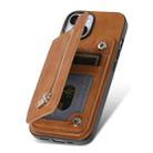 For iPhone 14 Plus Retro MagSafe Zipper Wallet Card Bag Back Phone Case(Brown) - 3