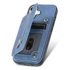 For iPhone 14 Pro Max Retro MagSafe Zipper Wallet Card Bag Back Phone Case(Blue) - 3