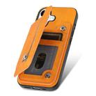 For iPhone 13 Pro Max Retro MagSafe Zipper Wallet Card Bag Back Phone Case(Yellow) - 3