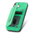 For iPhone 13 Pro Retro MagSafe Zipper Wallet Card Bag Back Phone Case(Green) - 3