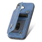 For iPhone 11 Pro Max Retro MagSafe Zipper Wallet Card Bag Back Phone Case(Blue) - 3