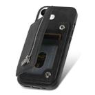 For iPhone 11 Pro Max Retro MagSafe Zipper Wallet Card Bag Back Phone Case(Black) - 3