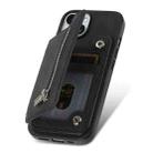 For iPhone 11 Retro MagSafe Zipper Wallet Card Bag Back Phone Case(Black) - 3