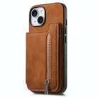 For iPhone XS Max Retro MagSafe Zipper Wallet Card Bag Back Phone Case(Brown) - 2