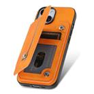 For iPhone 7 / 8 / SE 2022 Retro MagSafe Zipper Wallet Card Bag Back Phone Case(Yellow) - 3