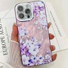 For iPhone 16 Pro Max Electroplating Flowers Plants Texture TPU Phone Case(Azalea FL4) - 1