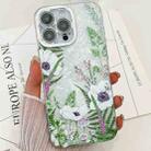 For iPhone 16 Pro Max Electroplating Flowers Plants Texture TPU Phone Case(Green Plants FL5) - 1