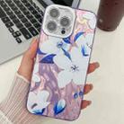 For iPhone 16 Pro Max Electroplating Flowers Plants Texture TPU Phone Case(Bougainvillea FL8) - 1