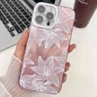 For iPhone 16 Pro Max Electroplating Flowers Plants Texture TPU Phone Case(Sketch Lily FL9) - 1