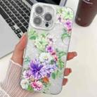 For iPhone 16 Pro Max Electroplating Flowers Plants Texture TPU Phone Case(Colorful Peony FL10) - 1