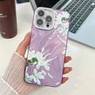 For iPhone 16 Pro Max Electroplating Flowers Plants Texture TPU Phone Case(Gardenia FL15) - 1