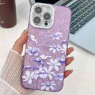 For iPhone 16 Pro Max Electroplating Flowers Plants Texture TPU Phone Case(Lilac Flowers FL16) - 1