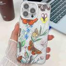 For iPhone 16 Pro Max Electroplating Flowers Plants Texture TPU Phone Case(Butterfly Love Flower FL17) - 1