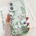 For iPhone 16 Plus Electroplating Flowers Plants Texture TPU Phone Case(Green Plants FL5) - 1