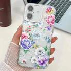 For iPhone 16 Plus Electroplating Flowers Plants Texture TPU Phone Case(Peony FL14) - 1