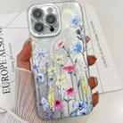 For iPhone 15 Pro Max Electroplating Flowers Plants Texture TPU Phone Case(Wildflower FL2) - 1
