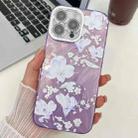 For iPhone 15 Pro Max Electroplating Flowers Plants Texture TPU Phone Case(Pale Purple FlowerFL11) - 1