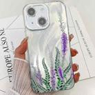 For iPhone 15 Electroplating Flowers Plants Texture TPU Phone Case(Lavender FL3) - 1