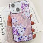 For iPhone 15 Electroplating Flowers Plants Texture TPU Phone Case(Azalea FL4) - 1