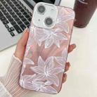 For iPhone 15 Electroplating Flowers Plants Texture TPU Phone Case(Sketch Lily FL9) - 1