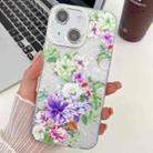 For iPhone 15 Electroplating Flowers Plants Texture TPU Phone Case(Colorful Peony FL10) - 1