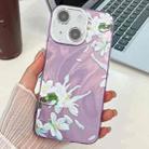 For iPhone 15 Electroplating Flowers Plants Texture TPU Phone Case(Gardenia FL15) - 1