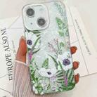 For iPhone 14 Electroplating Flowers Plants Texture TPU Phone Case(Green Plants FL5) - 1