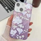 For iPhone 14 Electroplating Flowers Plants Texture TPU Phone Case(Pale Purple FlowerFL11) - 1