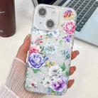 For iPhone 14 Electroplating Flowers Plants Texture TPU Phone Case(Peony FL14) - 1