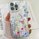 For iPhone 14 Pro Electroplating Flowers Plants Texture TPU Phone Case(Wildflower FL2) - 1